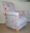 Clarke English Rose Grey Fabric Chair &amp; Footstool Nursery Pink Floral Flowers Armchair