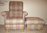 Laura Ashley Keynes Cranberry Fabric Adult Chair & Footstool Natural Red Beige Check Nursery