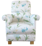 Laura Ashley Orchid Apple Green Fabric Adult Chair Armchair Floral White Blue Accent Lounge