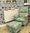 Tweety Birds Duck Egg Fabric Adult Chair & Footstool Accent Armchair Nursery Green Bespoke