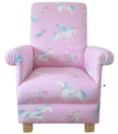 Laura Ashley Unicorns Fabric Child's Chair Girls Armchair Pink Flying Winged Horned Magical