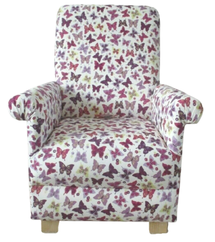 Child's Chair iLiv Flutterby Butterfly Fabric Lilac Armchair Butterflies Kids Girls Bedroom Children