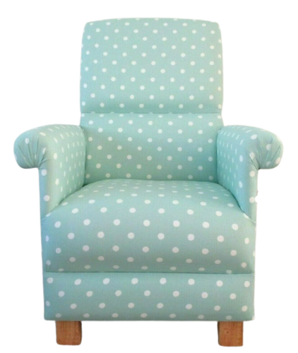 Clarke Dotty Spot Fabric Adult Chair Mint Green Sea Foam Armchair Nursery Polka Dots Spotty Bedroom