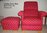 Clarke Red Dotty Spot Fabric Adult Chair & Footstool Polka Dot Nursery Spotty Dots