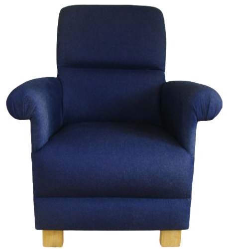 Denim Blue Fabric Adult Chair Armchair Navy Nursery Occasional Bespoke Dark Bedroom