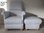 Zig Zag Grey & White Fabric Adult Chair & Footstool Chevron Nursery Bespoke Bedroom Armchair
