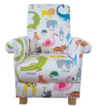 Harlequin Scion Animal Magic Fabric Adult Armchair Nursery Chair Whale Lions Tigers Giraffes Nursing