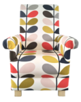 Orla Kiely Multi Stem Fabric Adult Chair Armchair Brown Cream Red Accent Tomato