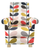 Orla Kiely Multi Stem Fabric Adult Chair Armchair Brown Cream Red Accent Tomato
