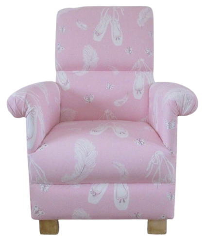 Sanderson Ballet Pink Fabric Child's Chair Ballerina Dancer Shoes Kid's Armchair Nursery Bedroom