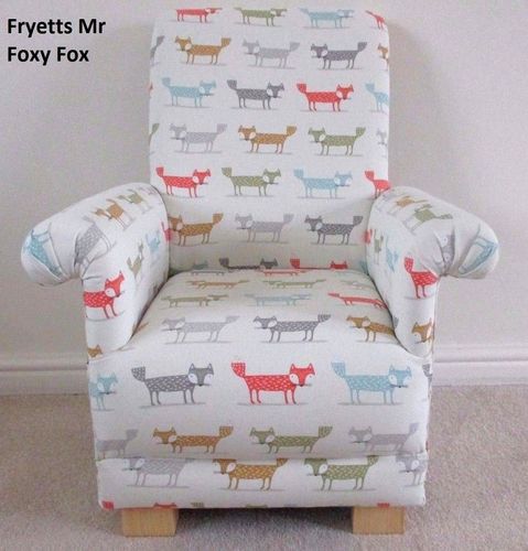 Fryetts Mr Fox Fabric Child's Chair Armchair Foxy Foxes Nursery Bedroom Kid's Bespoke