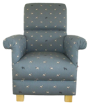Sophie Allport Pug Fabric Adult Chair Dogs Armchair Pugs Nursery Accent Blue Grey Puppies
