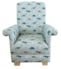 Sophie Allport Dinosaurs Fabric Child's Chair Sage Green Grey Armchair Kids Boys Nursery Bedroom