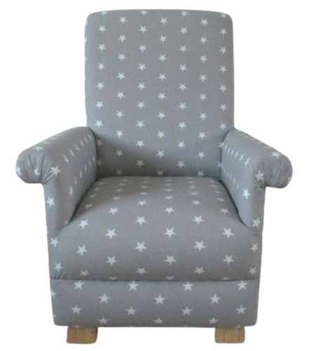 Grey & White Stars Fabric Child's Chair Children's Armchair Kids Bedroom Nursery Small