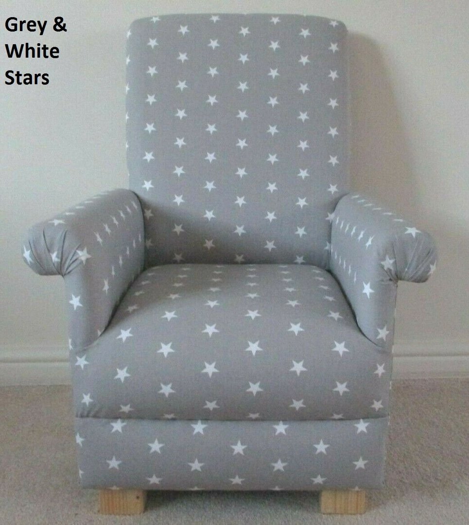 Kidsaw Mini Armchair in Grey with White Stars 