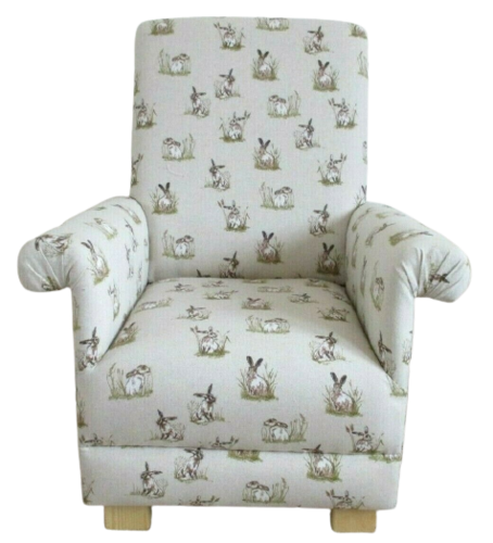 Vintage Hares Fabric Child's Chair Kid's Armchair Children's Animals Nursery Bedroom