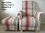 Laura Ashley Awning Stripe Raspberry Lichen Fabric Adult Chair & Footstool Armchair Red Cream Beige