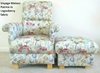 Voyage Maison Patrice Fabric Adult Chair & Footstool Loganberry Floral Armchair Pouffe Footstool