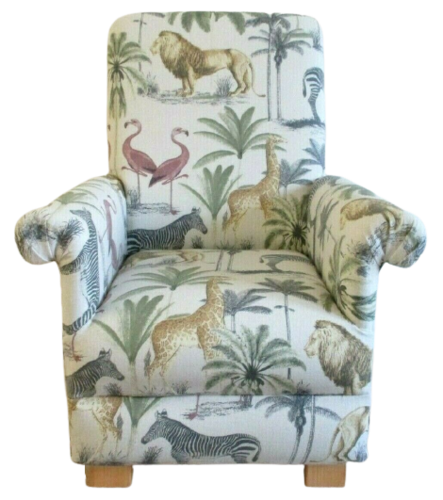 Prestigious Longleat Acacia Fabric Children's Chair Kids Armchair Lions Animals Safari Nursery