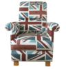 Fryetts Union Jack Fabric Adult Chair Armchair British Flag Red White Blue Accent Nursery Bedroom