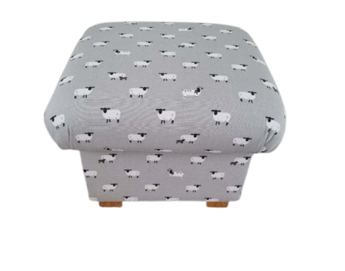 Sophie Allport Sheep Fabric Adult Chair & Footstool Nursery Armchair Animals Grey Small