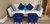 Storage Footstool Navy Blue Crushed Velvet Fabric Footstall Pouffe Nursery