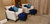 Storage Footstool Navy Blue Crushed Velvet Fabric Footstall Pouffe Nursery