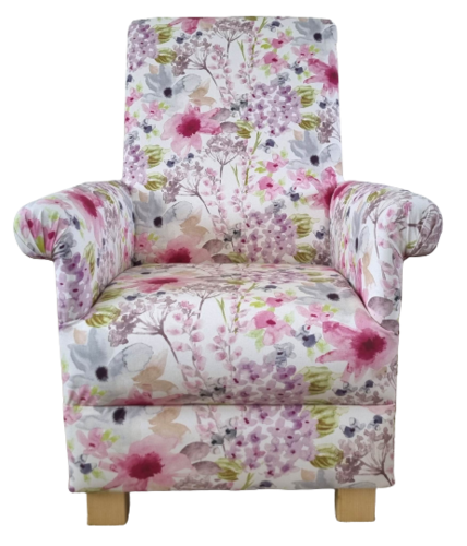 Fryetts Felicity Fabric Adult Chair Pink Floral Armchair Flowers Accent Bedroom Small