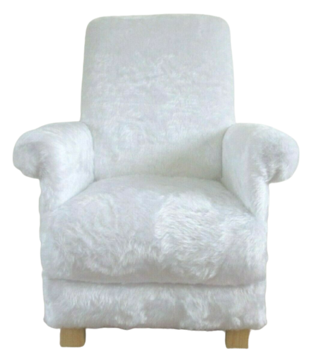 White Faux Fur Adult Chair Armchair Furry Teddy Bear Accent Nursery Bedroom