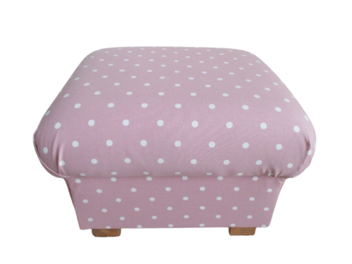 Storage Dotty Spot Pink Footstool Clarke Fabric Polka Dots Pouffe Footstall Nursery Spotty