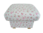 Storage Footstool in Clarke Rosebud Sage Green Fabric Pink Roses Pouffe Footstall