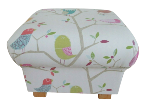 Footstool Harlequin What A Hoot Pink Fabric Pouffe Footstall Owls Nursery Bedroom Girls