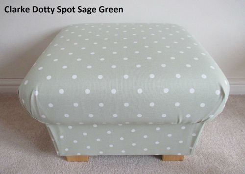 Footstool Clarke Dotty Spot Sage Green Pouffe Footstall Polka Dots Spotty Nursery Accent