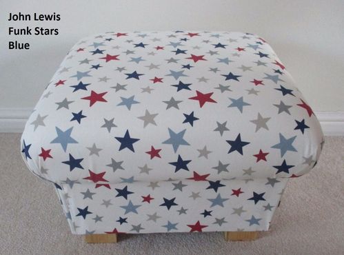Footstool John Lewis Funky Stars Fabric Pouffe Starry Red White Blue Nursery Accent