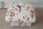 Footstool Laura Ashley Summer Palace Cranberry Fabric Pouffe Red Cream Birds Floral Footstall