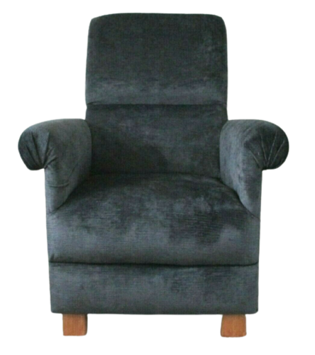Laura Ashley Villandry Charcoal Grey Fabric Adult Chair Accent Armchair Black Nursery Bedroom Lounge