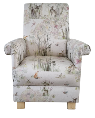 Voyage Enchanted Forest Fabric Adult Chair Armchair Bedroom Nursery Animals Deer Foxes