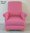 Pink Faux Leather Adult Chair Armchair Accent Bedroom Statement Small Girls