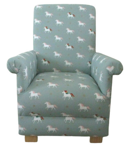 Sophie Allport Unicorn Fabric Children's Chair Girls Armchair Pink Grey Nursery Bedroom Small