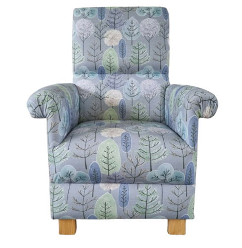 Voyage Lyall Cornflower Blue Fabric Adult Chair Armchair Floral Flowers Accent Pretty Small Bedroom
