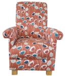 Prestigious Clara Scandi Fabric Adult Chair Armchair Coral Reef Orange Floral Accent Small