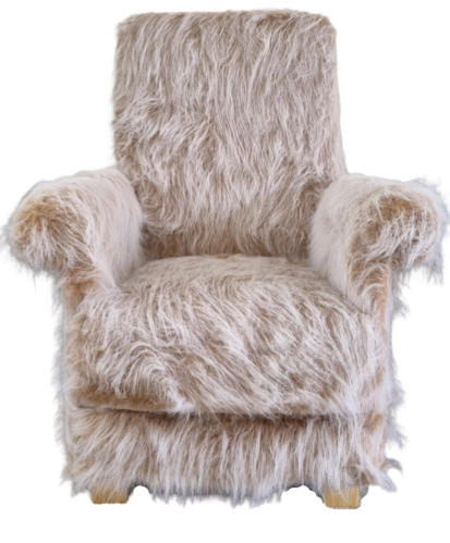 Teddy Bear Brown Faux Hair Fabric Adult Chair Armchair Accent Small Bedroom Statement Beige Nursery