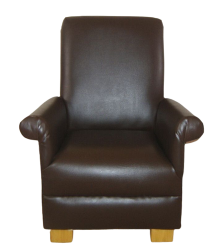 Brown Faux Leather Fabric Children's Chair Armchair Kids Boys Girls Nursery Bedroom