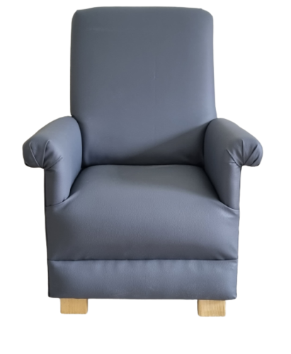 Grey Faux Leather Fabric Children's Chair Armchair Kids Boys Girls Bedroom Living Room Nursery