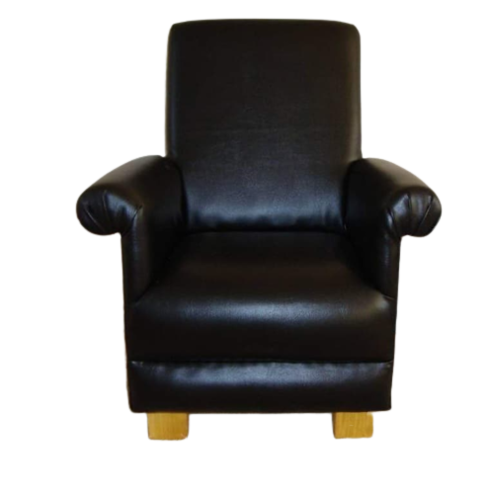 Black Faux Leather Fabric Children's Chair Armchair Kids Boys Girls Bedroom Nursery Lounge