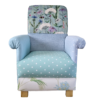 Voyage Maison & Laura Ashley Fabric Patchwork Adult Chair Accent Armchair Blue Green Botanical