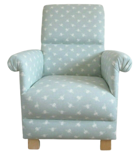 Fryetts Bees Duck Egg Fabric Children's Armchair Chair Green Accent Nursery Small Bedroom Kids Boys