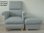 Adult Chair & Footstool in Clarke & Clarke Smoke Grey Spot Dotty Fabric Polka Dots Armchair Nursery