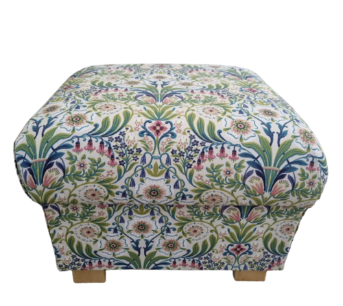 Storage Footstool Fryetts Molly Fabric Green Blue Pink Accent Pouffe Foot Rest
