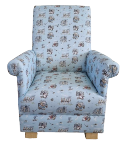 Peter Rabbit & Friends Fabric Children's Armchair Blue Kids Chair Jemima Puddleduck Beatrix Potter